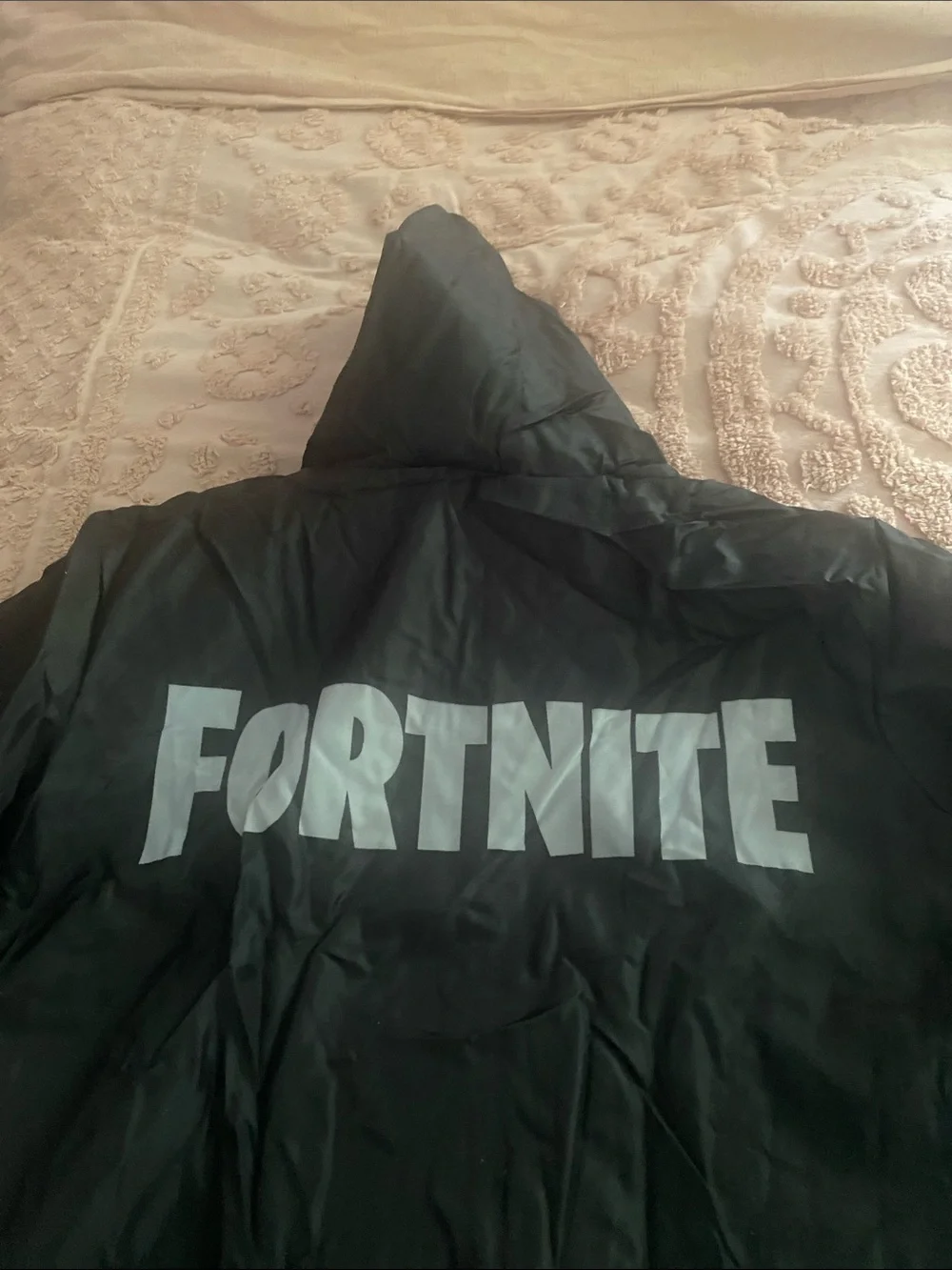 Kids' Black Hooded Raincoat with Gamer Graphic Boys 14-15 years